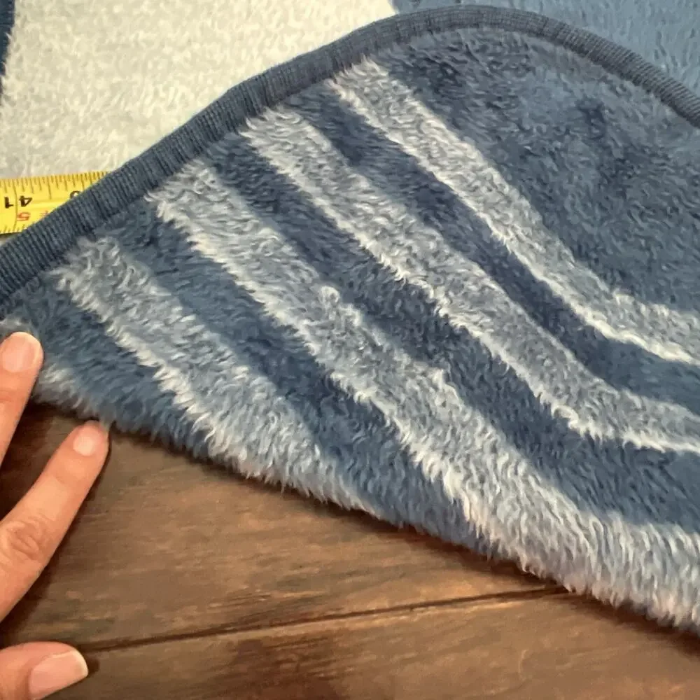 VTG San Marcos deer Soft Throw blanket Cobija Reversible Blue Baby/toddler RARE!